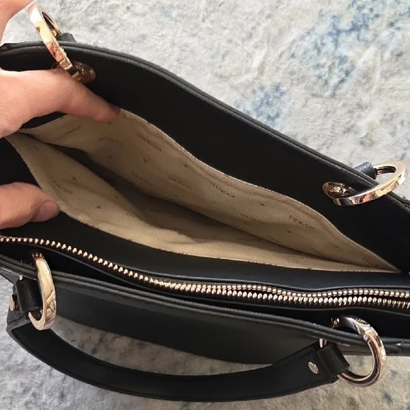Guess Elegant Black Tote with Gold Details - Picture 7 of 8